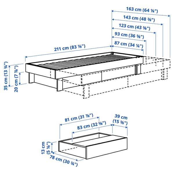 bed afmetingen
